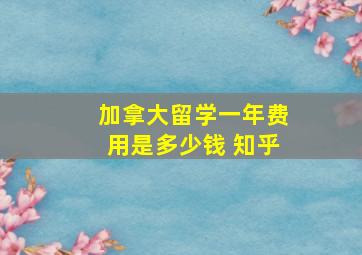 加拿大留学一年费用是多少钱 知乎